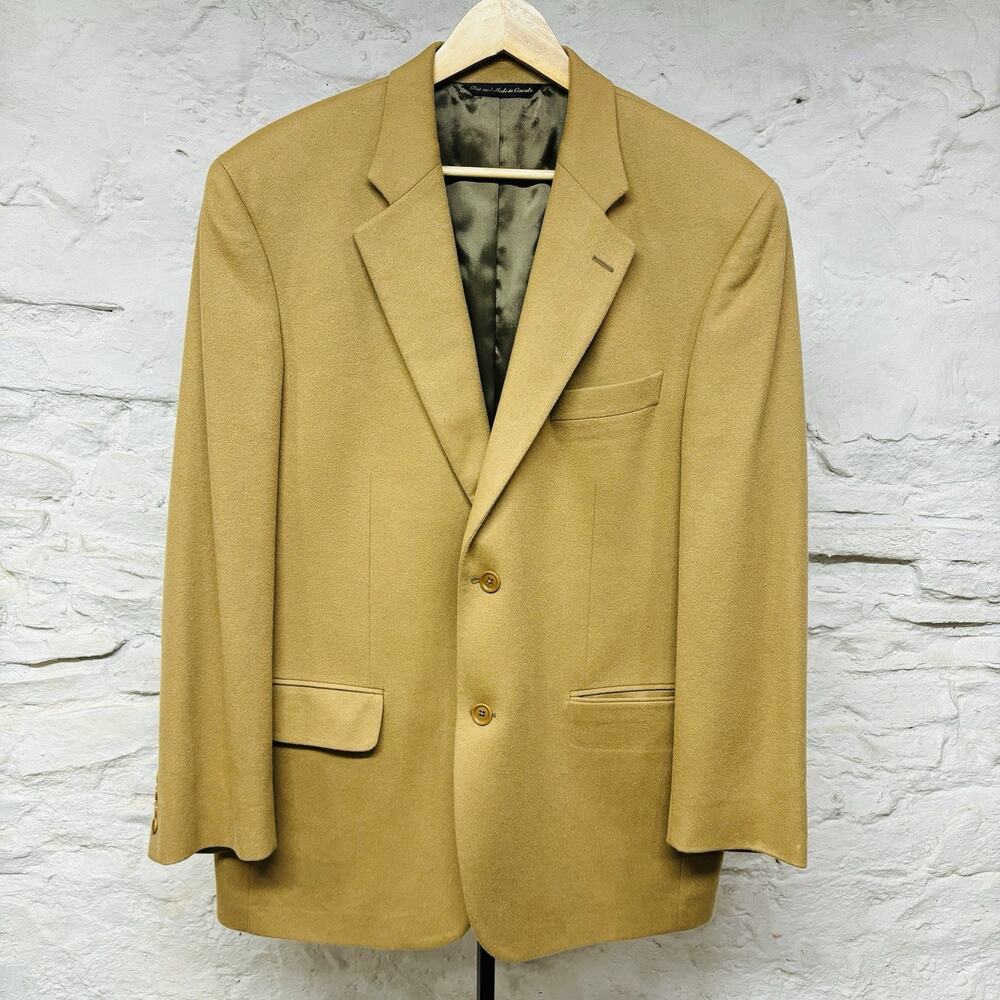 Saks Fifth Avenue Loro Piana Blazer 100% Cashmere Sport Coat Jacket Tan Camel